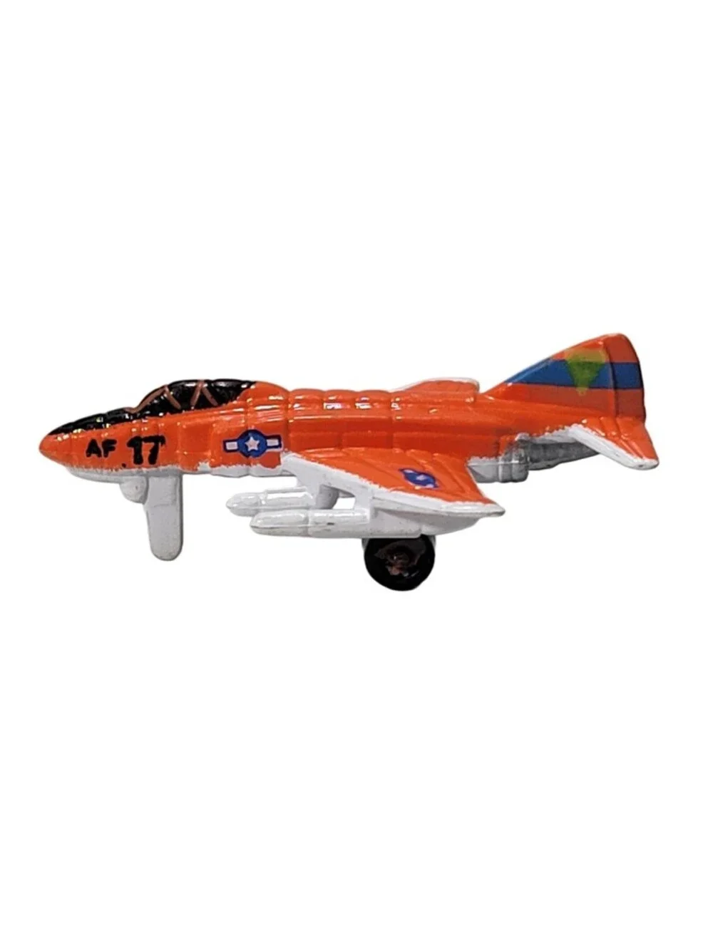 1987 Micro Machines Galoob Orange AF 17 USAF F-4 Phantom II Fighter Jet LOOSE